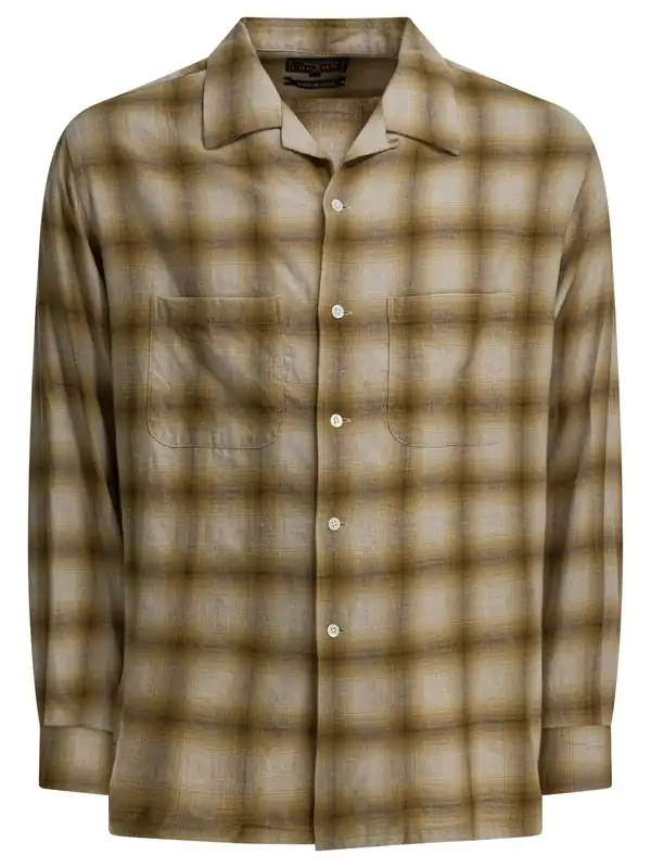 Wool Blend Check Shirt Shirts Brown - Beams Plus