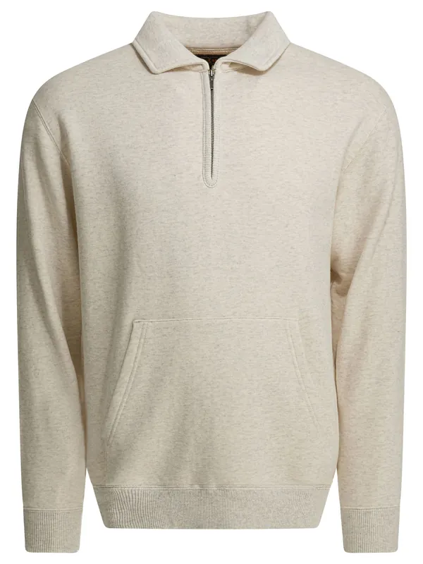 Half Zipper Sweatshirt Sweatshirts White - Beams Plus