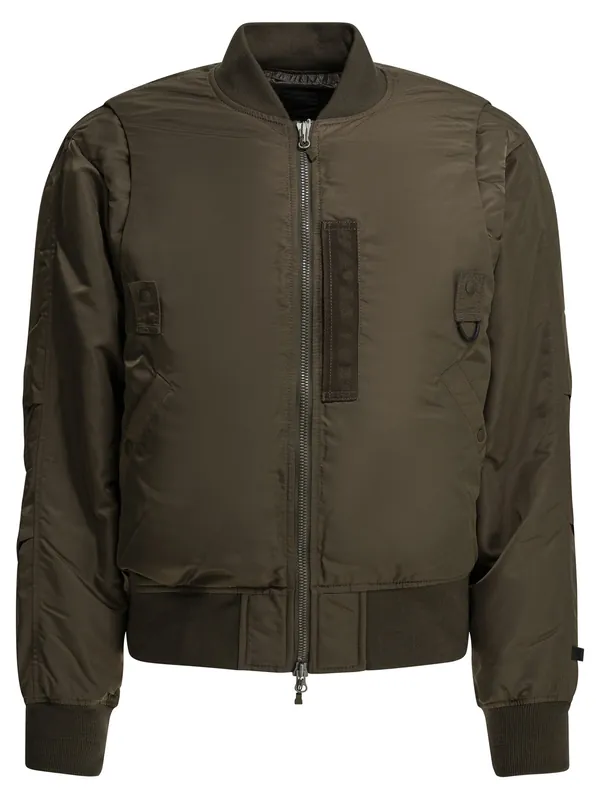 Nylon Zippered Bomber Jacket Jackets And Coats Brown - Daiwa Pier 39