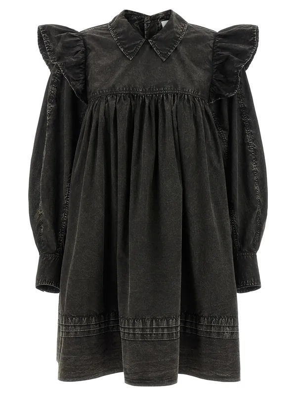 Black Washed Mini Shirt Dresses Black - Ganni