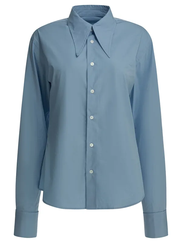 Silk Blend Shirt Shirts Blue - Ami Paris