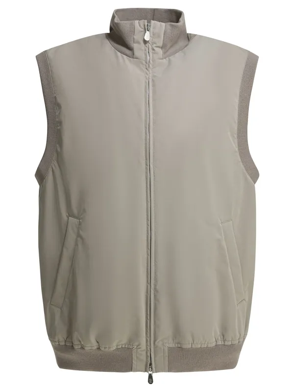 Sleeveless Jacket With Thermore® Padding Jackets And Coats Brown - Brunello Cucinelli