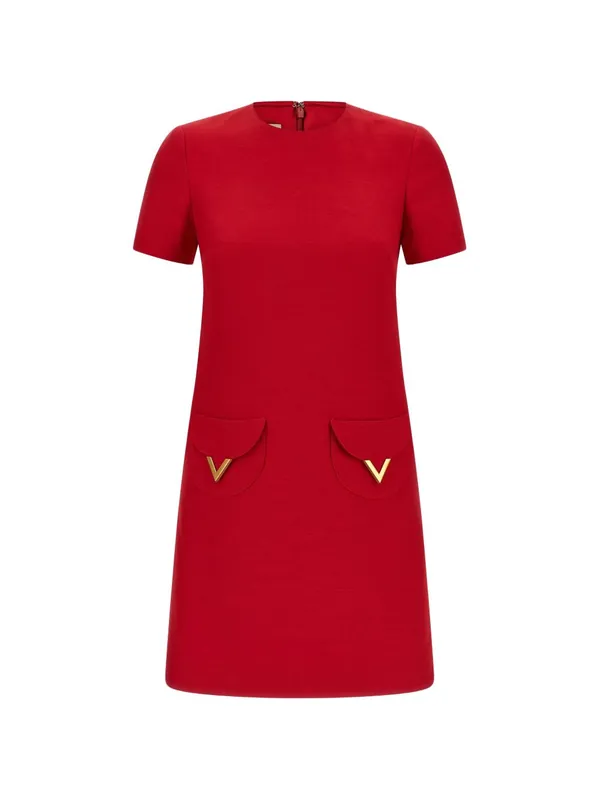 Vlogo Signature Wool And Silk Dress - Valentino Garavani