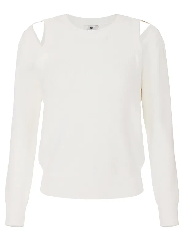 Knit Sweatshirt With Cut-Outs