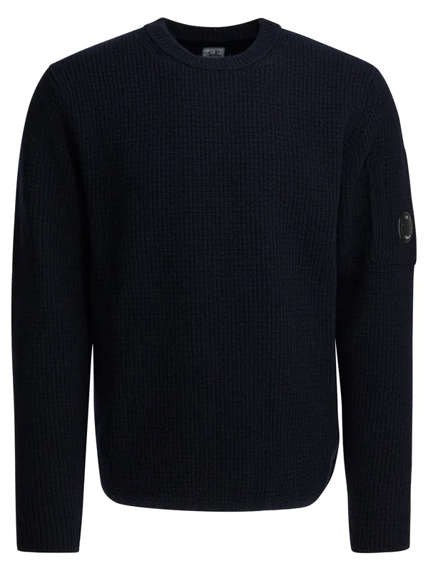 Crew-Neck Sweater With Logo Knitwear Blue