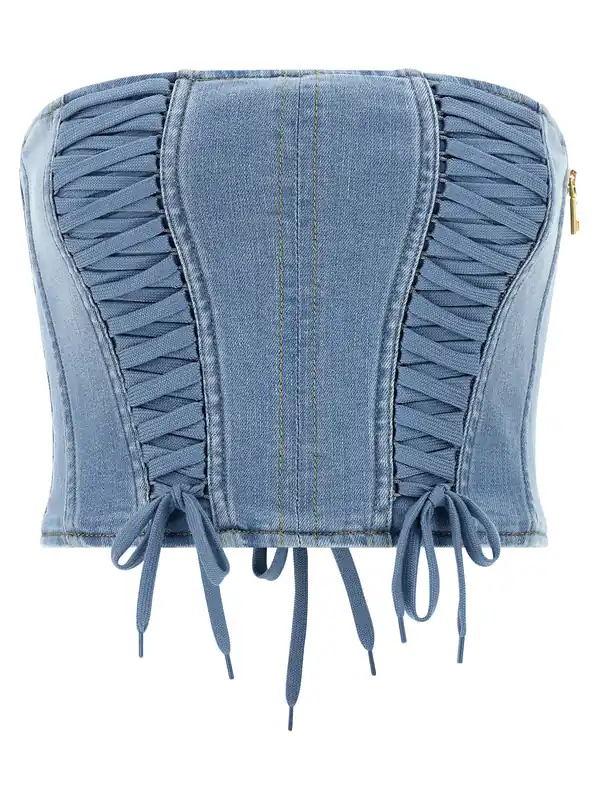 Bustier Top Tops Light Blue - Elisabetta Franchi