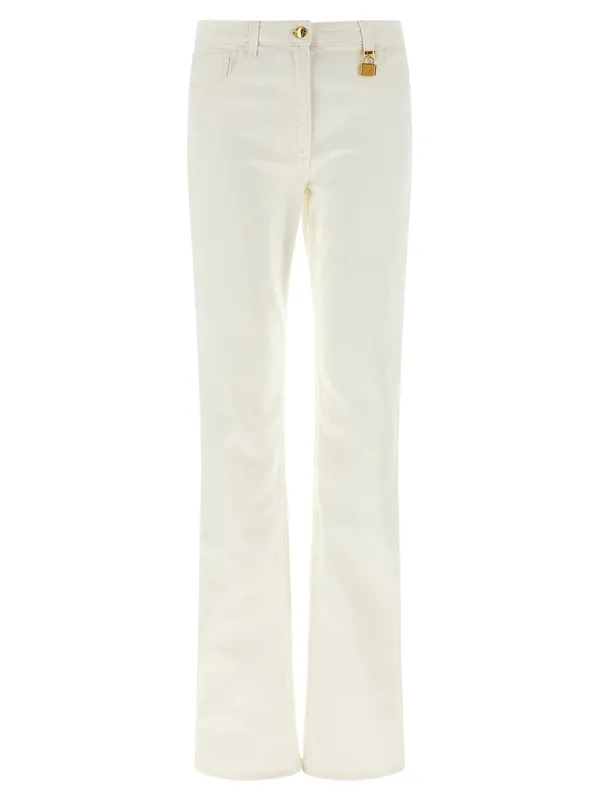 Jewel Padlock Jeans White - Elisabetta Franchi