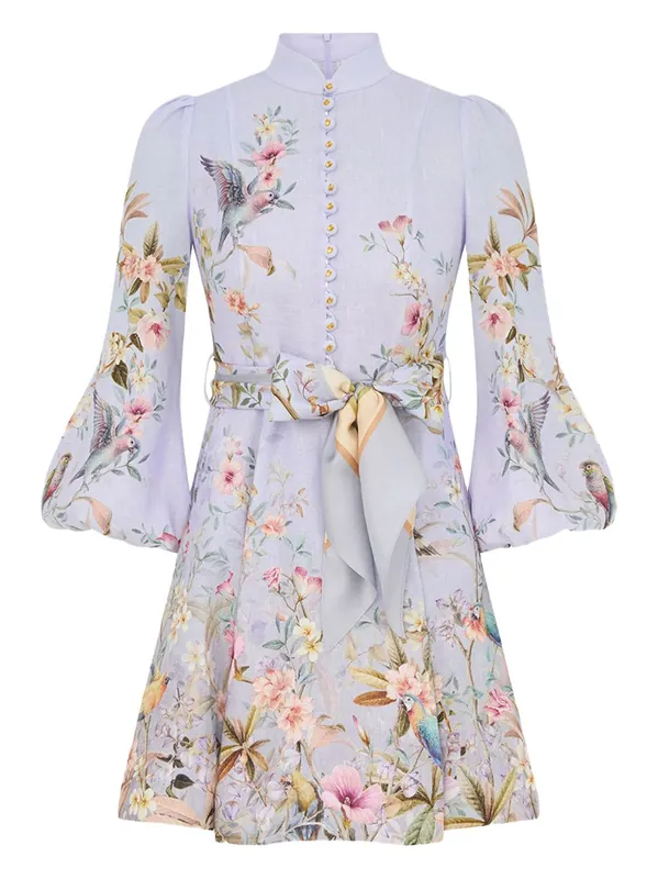 Rebellion Linen Mini Dress - Zimmermann