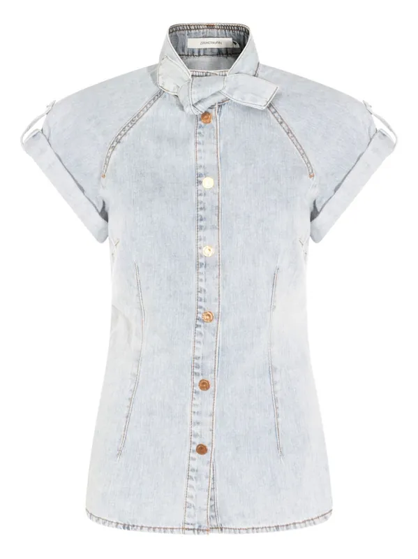 Bow-Tie Denim Top
