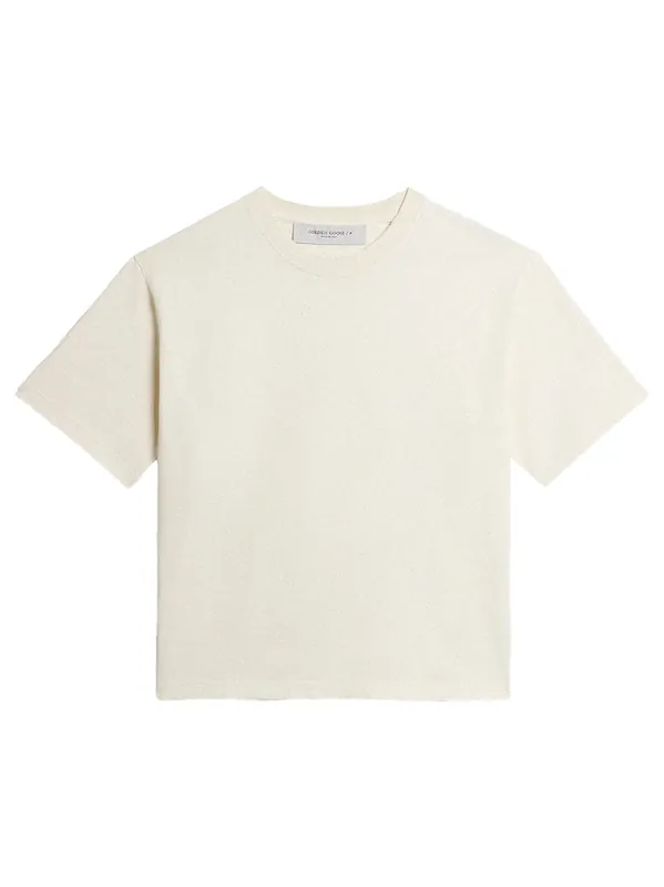 Aged-Effect Cotton T-Shirt With Reverse Logo On The Back