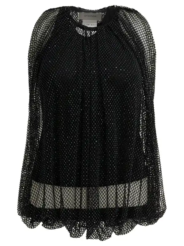 Sleeveless Mesh Top Tops Black - Max Mara