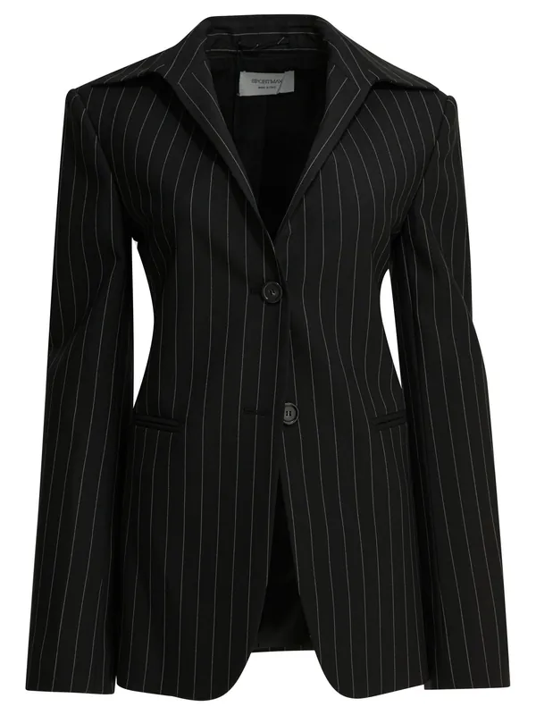 Virgin Wool Blazer Jackets And Coats Black - Max Mara