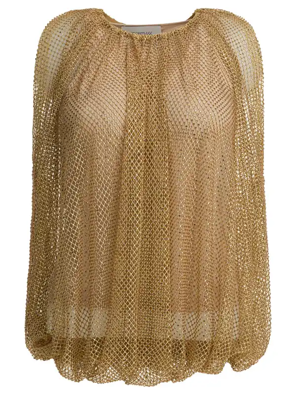 Sleeveless Mesh Top Tops Gold - Max Mara