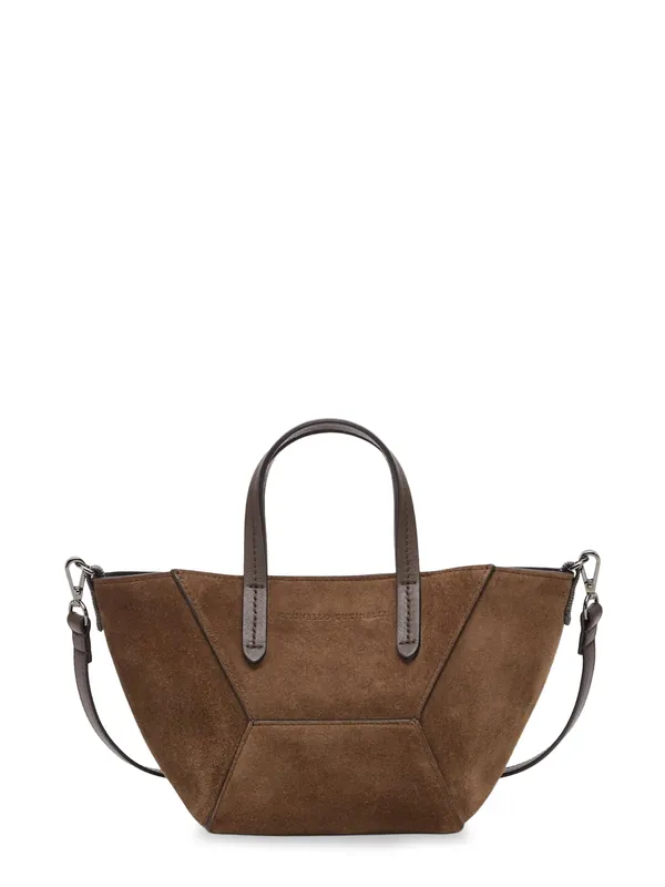 Bc Duo Mini Suede Crossbody Bag - Brunello Cucinelli