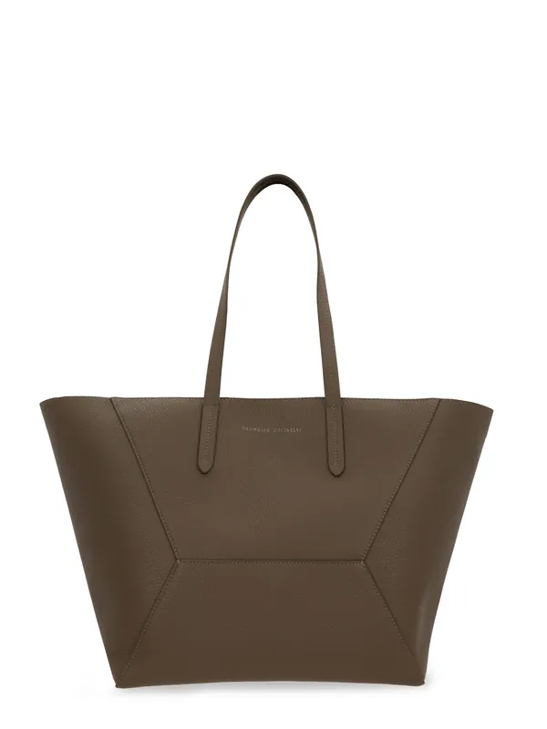 Bc Duo Hammered Leather Shoulder Bag - Brunello Cucinelli