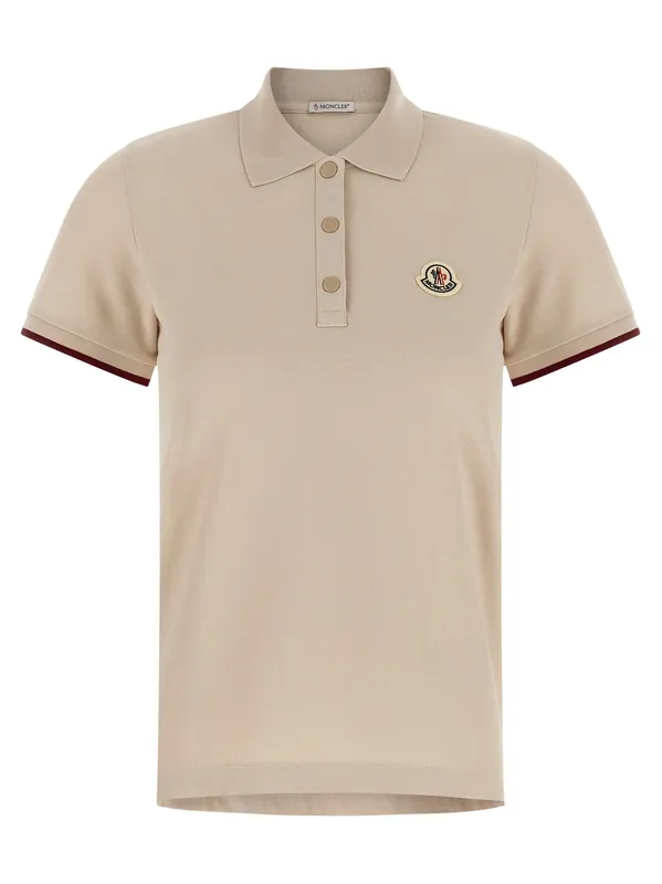 Logo Patch Shirt Polo Beige - Moncler