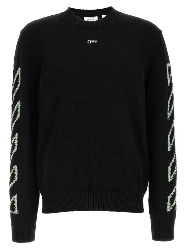 Diag Outline Sweaters And Cardigans Black - Off-White
