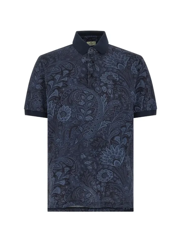 Paisley-Print Cotton Roma Polo