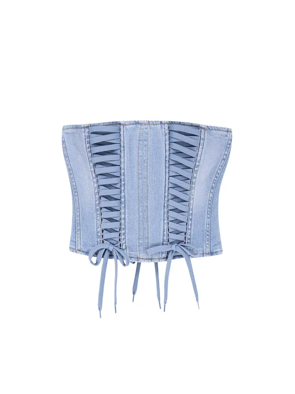 Urban Denim Bustier - Elisabetta Franchi