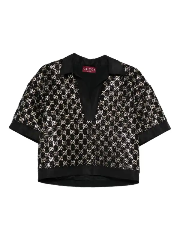 Gg Lamé Polo Shirt - Gucci