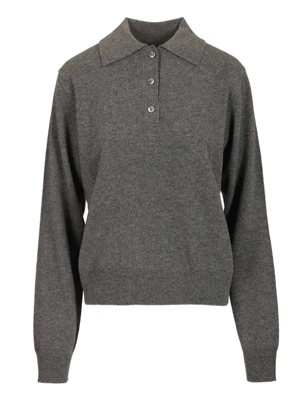 Wool Polo Shirt Grey - Maison Margiela