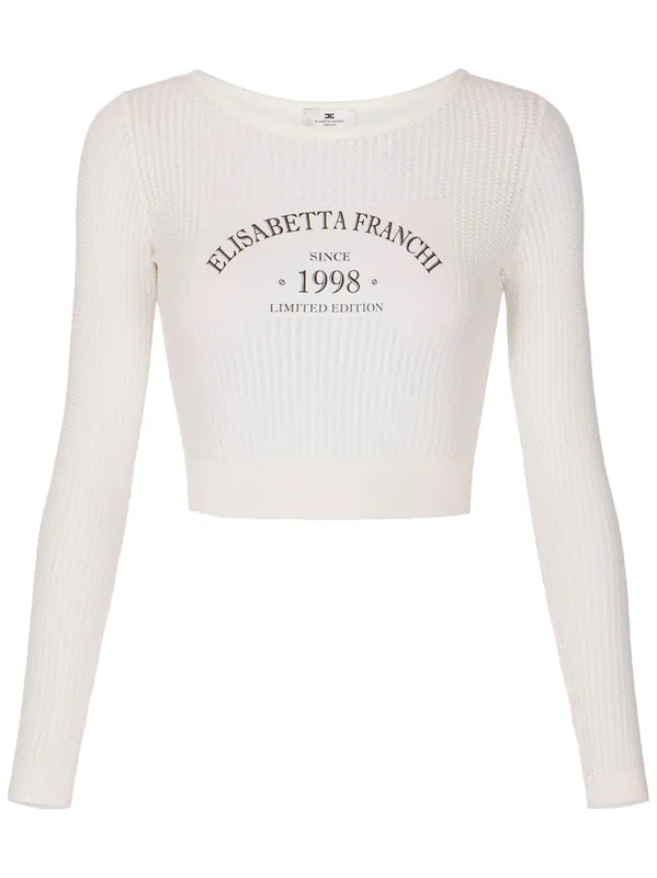 Printed Logo Knit Top - Elisabetta Franchi