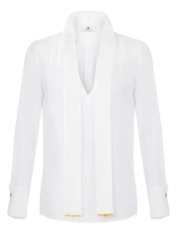 Viscose Georgette Blouse With Sash Belt - Elisabetta Franchi