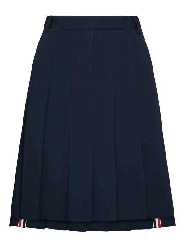 Pleated Wool Midi Skirt - Thom Browne