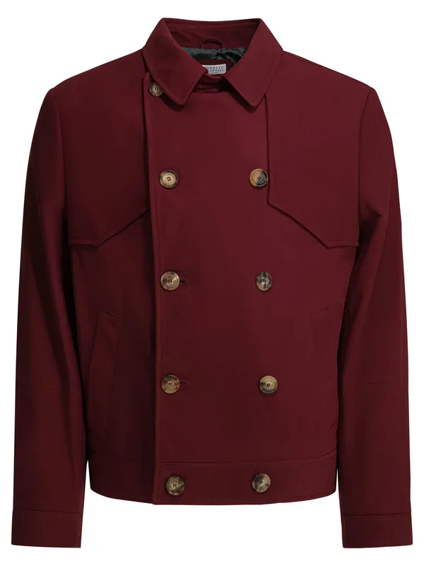 Double-Breasted Leather Jacket Jackets And Coats Bordeaux