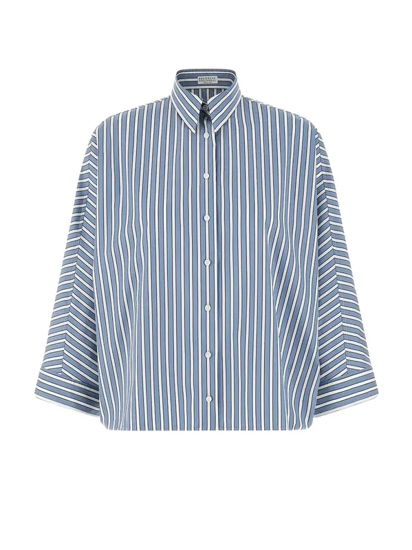 Striped Cotton Shirt - Brunello Cucinelli
