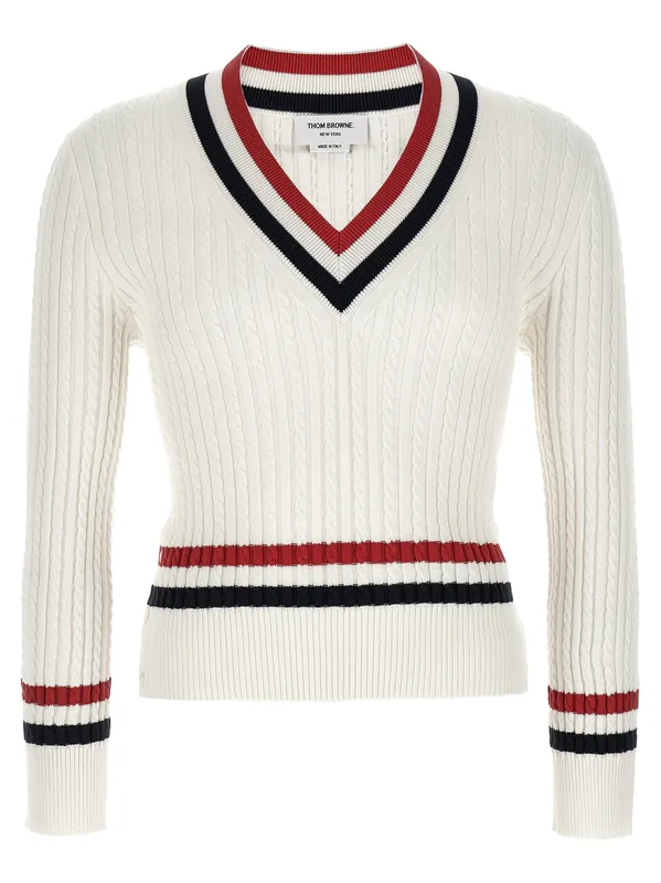 Rwb Intarsia Sweater Sweaters And Cardigans White - Thom Browne