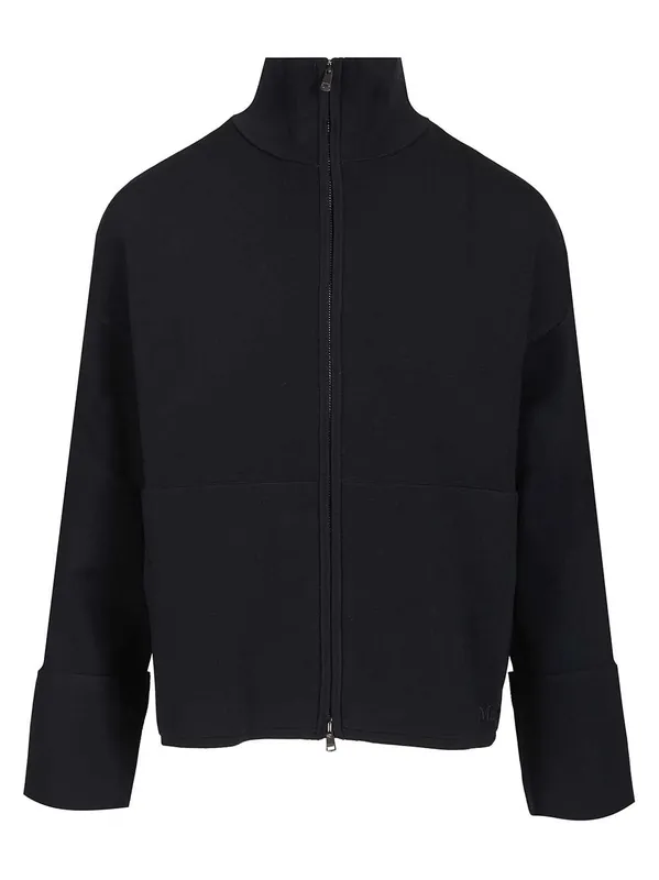 Cardigan In Viscose Crepe Sweatshirts Blue - Max Mara