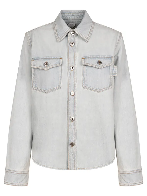 Extra Bleached Dirty Denim Shirt - Bottega Veneta