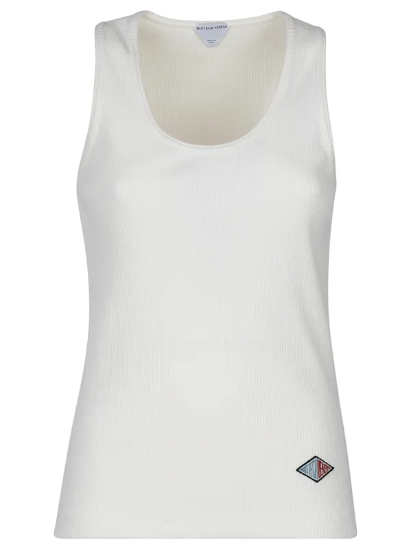 Compact Cotton Ribbed Jersey Tank Top - Bottega Veneta