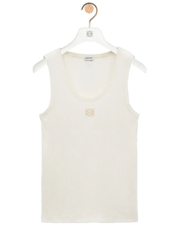 Anagram Ribbed Silk Tank Top - Loewe