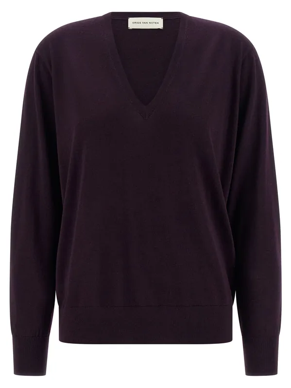 Tuomas Sweaters And Cardigans Purple - Dries Van Noten