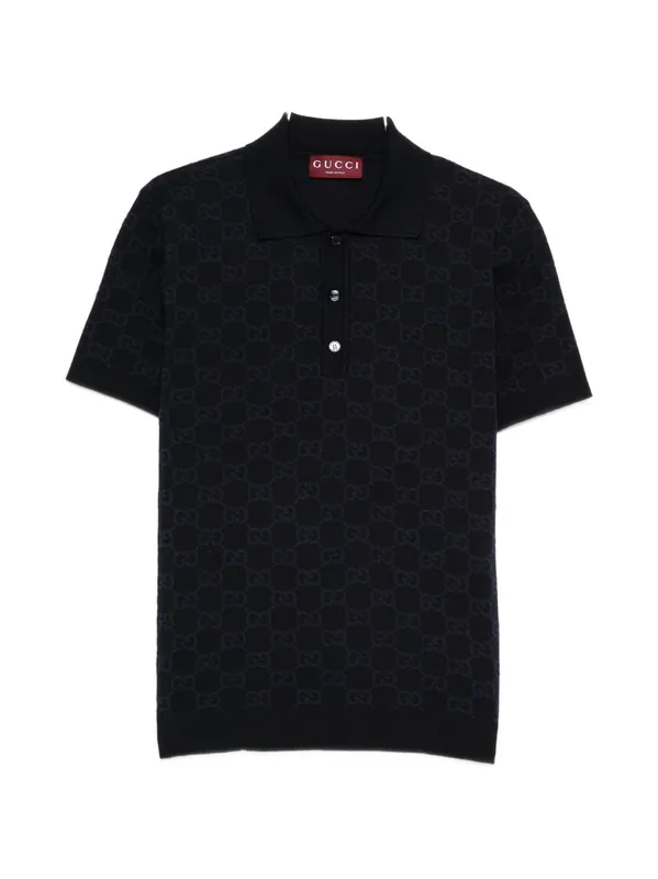 Gg Cotton And Silk Polo Shirt - Gucci