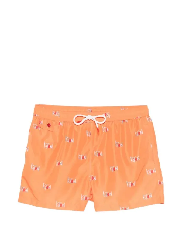 Swim Trunks With Drawstring And Logo - Kiton