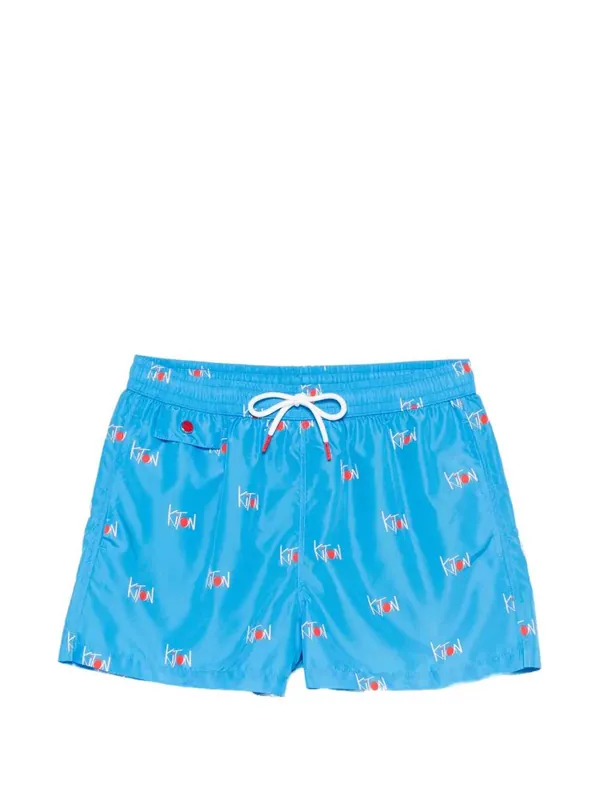 Swim Shorts With Logo Print - Kiton