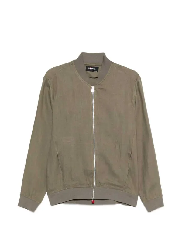 Linen Jacket With Zipper - Kiton