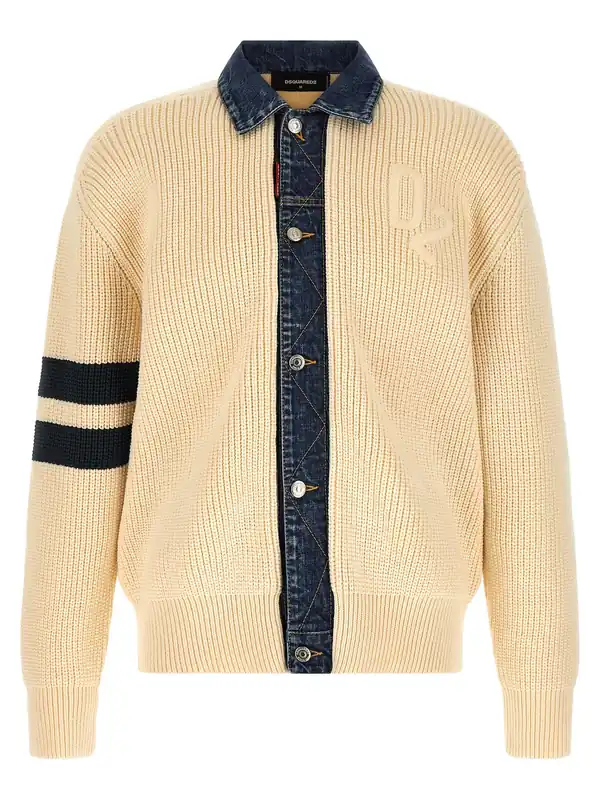 Denim Mix D2 Sweaters And Cardigans Beige - Dsquared2