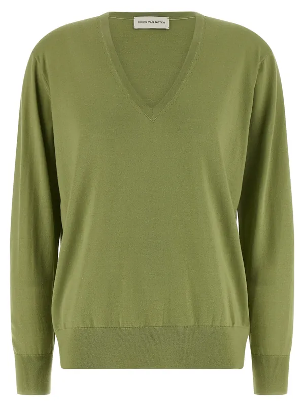 Tuomas Sweaters And Cardigans Green - Dries Van Noten