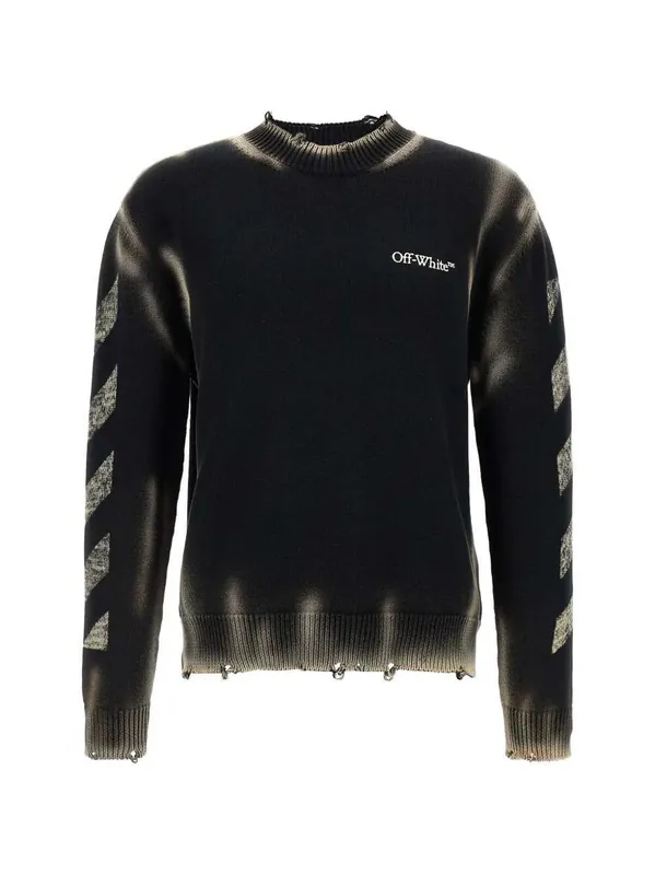 Diag Arr Corrosion Sweater - Off-White