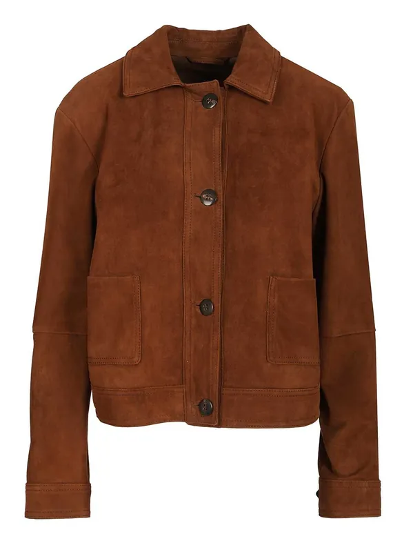 Boxy Suede Jacket Jackets Brown - Max Mara