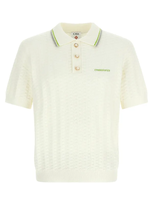 Tennisbouclé Polo White - Casablanca