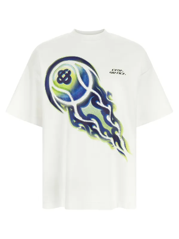 Flaming Tennis Ball T-Shirt White