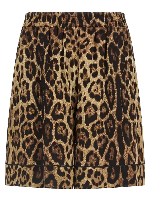 Leopard Shorts Bermuda And Short Brown - Dolce & Gabbana