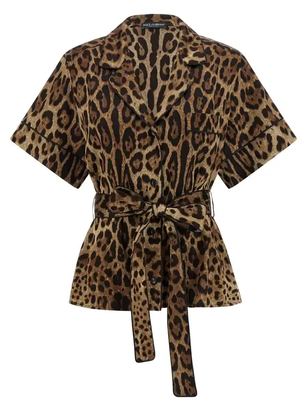 Leopard Shirt Shirt And Blouse Brown - Dolce & Gabbana