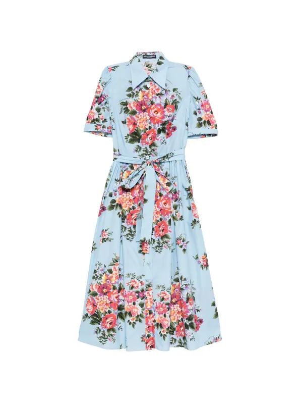 Flower Print Midi Dress - Dolce & Gabbana