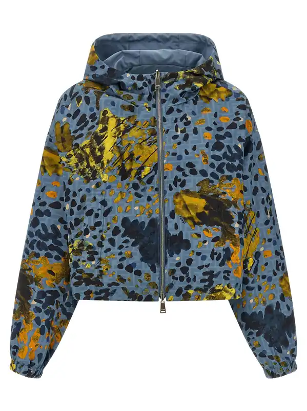 Reversible Windbreaker Puffer Jackets Blue - Fendi